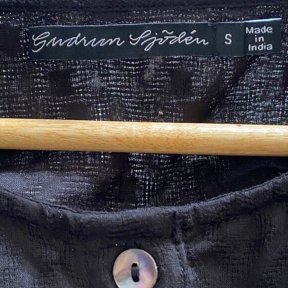 GUDRUN SJODEN Organic Cotton Woven Geometric Pockets Midi Dress in Black - Small - Picture 3 of 13